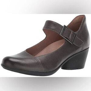 Dansko Roxanne Grey Burnished Nubuck Mary Jane Shoes
